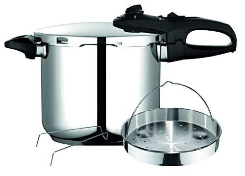 Fagor Duo Pentola a Pressione 7,5 Litri, Induzione, Express Super Rapida, Acciaio Inox. 18/10, Tipo Cucina, Fondo Termo Diffusore, 2 Livelli di Pressione, 5 Sistemi di Sicurezza, Include Chiusura