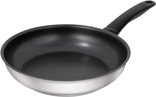 KUHN RIKON Classic - Padella con rivestimento in acciaio INOX, per induzione, 24 cm, colore: Argento