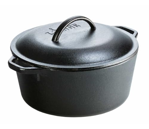 LODGE Casseruola Ovale in Ghisa - Grande - Dimensioni: 27,9 x 27,7 Ø x 13,7 cm