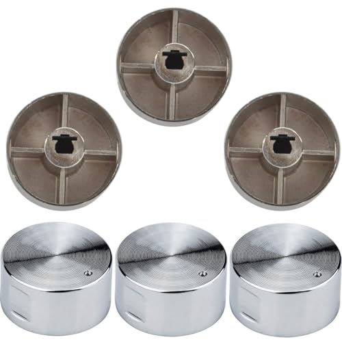 Manopole per forni, set da 6 pezzi con pomelli da 6mm adattabili a ogni piano cottura e stufa a gas, con controllo universale per la superficie di ogni cucina. Prodotto di alta qualità in argento.