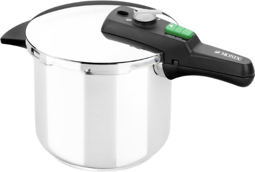 Monix Quick Pentola A Pressione 6 Litri, Acciaio Inossidabile, Nero (Stainless Steel), 22 cm