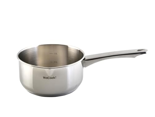 Wecook! Casseruola per induzione in acciaio inox 18/10 - Eleganza e Precisione in Cucina con Scala Graduata. Adatta a Induzione, Ø 20 cm, 2,7 litri di Capacità."